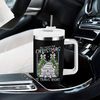 Funny Santa Cat Trans Pride Tumbler With Handle All I Want For Christmas Is Trans Rights - Wonder Print Shop