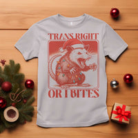 Funny Fierce Opossum Santa T Shirt Trans Right Or I Bites Christmas Gift - Wonder Print Shop