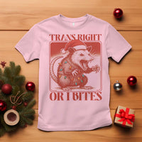 Funny Fierce Opossum Santa T Shirt Trans Right Or I Bites Christmas Gift - Wonder Print Shop