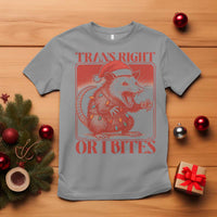 Funny Fierce Opossum Santa T Shirt Trans Right Or I Bites Christmas Gift - Wonder Print Shop