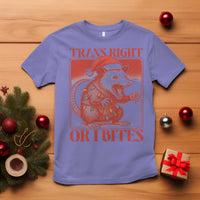 Funny Fierce Opossum Santa T Shirt Trans Right Or I Bites Christmas Gift - Wonder Print Shop