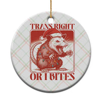Funny Fierce Opossum Santa Ceramic Ornament Trans Right Or I Bites Christmas Gift - Wonder Print Shop