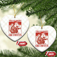Funny Fierce Opossum Santa Ceramic Ornament Trans Right Or I Bites Christmas Gift - Wonder Print Shop