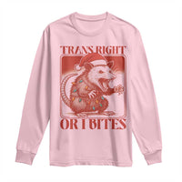 Funny Fierce Opossum Santa Long Sleeve Shirt Trans Right Or I Bites Christmas Gift - Wonder Print Shop