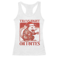Funny Fierce Opossum Santa Racerback Tank Top Trans Right Or I Bites Christmas Gift - Wonder Print Shop