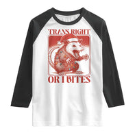 Funny Fierce Opossum Santa Raglan Shirt Trans Right Or I Bites Christmas Gift - Wonder Print Shop