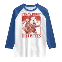 Funny Fierce Opossum Santa Raglan Shirt Trans Right Or I Bites Christmas Gift - Wonder Print Shop
