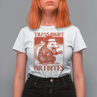 Funny Fierce Opossum Santa T Shirt For Women Trans Right Or I Bites Christmas Gift - Wonder Print Shop