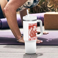 Funny Fierce Opossum Santa Tumbler With Handle Trans Right Or I Bites Christmas Gift - Wonder Print Shop