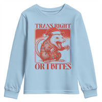 Funny Fierce Opossum Santa Youth Sweatshirt Trans Right Or I Bites Christmas Gift - Wonder Print Shop