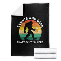 Funny Bigfoot Tennis Player Beer Lover Throw Blanket That Is Why I Am Here - Wonder Print Shop