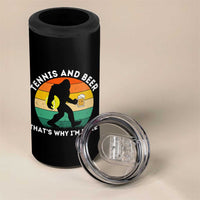 Funny Bigfoot Tennis Player Beer Lover 4 in 1 Can Cooler Tumbler That Is Why I Am Here - Wonder Print Shop