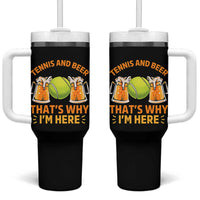 Tennis And Beer That Is Why I Am Here Tumbler With Handle Funny Tennis Player Gift - Wonder Print Shop