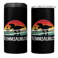 Funny Dinosaur Tennis Player Gift 4 in 1 Can Cooler Tumbler Tennisaurus - Wonder Print Shop