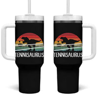 Funny Dinosaur Tennis Player Gift Tumbler With Handle Tennisaurus - Wonder Print Shop