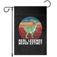Retro Dinosaur Tennis Player Garden Flag Real Legends Never Extinct - Wonder Print Shop