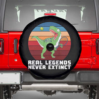 Retro Dinosaur Tennis Player Spare Tire Cover Real Legends Never Extinct - Wonder Print Shop