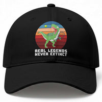 Retro Dinosaur Tennis Player Baseball Cap Real Legends Never Extinct