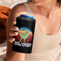 Retro Dinosaur Tennis Player 4 in 1 Can Cooler Tumbler Real Legends Never Extinct - Wonder Print Shop