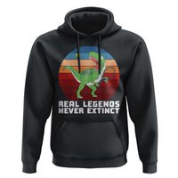 Retro Dinosaur Tennis Player Hoodie Real Legends Never Extinct - Wonder Print Shop