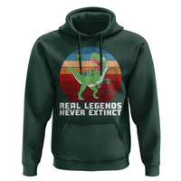Retro Dinosaur Tennis Player Hoodie Real Legends Never Extinct - Wonder Print Shop