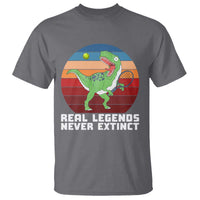 Retro Dinosaur Tennis Player T Shirt Real Legends Never Extinct - Wonder Print Shop