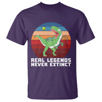Retro Dinosaur Tennis Player T Shirt Real Legends Never Extinct - Wonder Print Shop