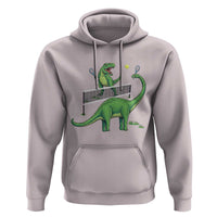 Funny Prehistoric Dinosaur Tennis Player Game Day Hoodie - Wonder Print Shop