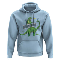 Funny Prehistoric Dinosaur Tennis Player Game Day Hoodie - Wonder Print Shop