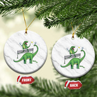 Funny Prehistoric Dinosaur Tennis Player Game Day Ceramic Ornament - Wonder Print Shop