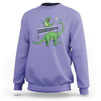 Funny Prehistoric Dinosaur Tennis Player Game Day Sweatshirt - Wonder Print Shop