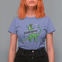 Funny Prehistoric Dinosaur Tennis Player Game Day T Shirt For Women - Wonder Print Shop