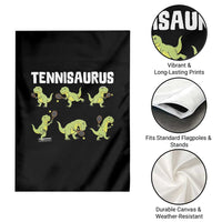 Funny Prehistoric Dinosaur Tennis Player Garden Flag Gift For Tennis Fans - Wonder Print Shop