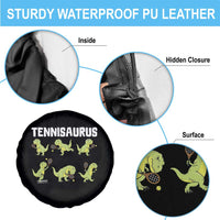 Funny Prehistoric Dinosaur Tennis Player Spare Tire Cover Gift For Tennis Fans - Wonder Print Shop