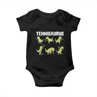 Funny Prehistoric Dinosaur Tennis Player Baby Onesie Gift For Tennis Fans - Wonder Print Shop