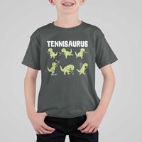 Funny Prehistoric Dinosaur Tennis Player T Shirt For Kid Gift For Tennis Fans - Wonder Print Shop