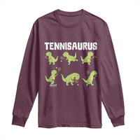 Funny Prehistoric Dinosaur Tennis Player Long Sleeve Shirt Gift For Tennis Fans - Wonder Print Shop