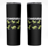 Funny Prehistoric Dinosaur Tennis Player Skinny Tumbler Gift For Tennis Fans - Wonder Print Shop