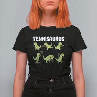 Funny Prehistoric Dinosaur Tennis Player T Shirt For Women Gift For Tennis Fans - Wonder Print Shop