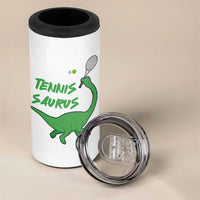 Funny Tennis Dinosaur Tennis Lover 4 in 1 Can Cooler Tumbler Gift For Tennis Fans - Wonder Print Shop