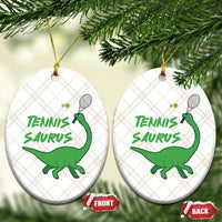 Funny Tennis Dinosaur Tennis Lover Ceramic Ornament Gift For Tennis Fans - Wonder Print Shop