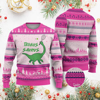 Funny Tennis Dinosaur Tennis Lover Ugly Christmas Sweater Gift For Tennis Fans - Wonder Print Shop