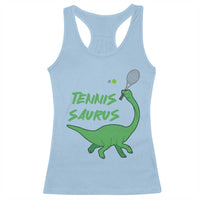 Funny Tennis Dinosaur Tennis Lover Racerback Tank Top Gift For Tennis Fans - Wonder Print Shop