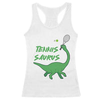 Funny Tennis Dinosaur Tennis Lover Racerback Tank Top Gift For Tennis Fans - Wonder Print Shop