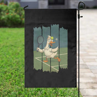 Silly Goose Playing Tennis Garden Flag Funny Bird Getting Hit By Ball - Wonder Print Shop