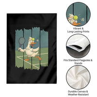 Silly Goose Playing Tennis Garden Flag Funny Bird Getting Hit By Ball - Wonder Print Shop