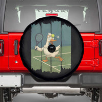 Silly Goose Playing Tennis Spare Tire Cover Funny Bird Getting Hit By Ball - Wonder Print Shop
