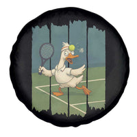 Silly Goose Playing Tennis Spare Tire Cover Funny Bird Getting Hit By Ball - Wonder Print Shop