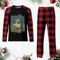 Silly Goose Playing Tennis Plaid Pajama Set Funny Bird Getting Hit By Ball - Wonder Print Shop