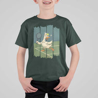 Silly Goose Playing Tennis T Shirt For Kid Funny Bird Getting Hit By Ball - Wonder Print Shop